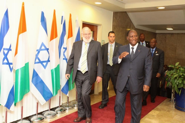 Ouattara à la tribune de la Conférence présidentielle israélienne, ce mercredi